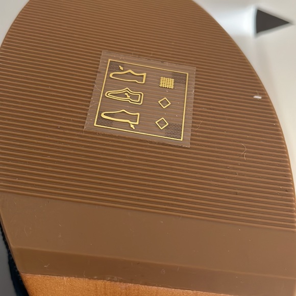 Call It Spring: New Denim Blue wood heel Sandals. Size US 6. Vegan. - Picture 6 of 7